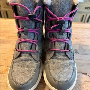 Sorel Kids Snow Boots with Pink Accents